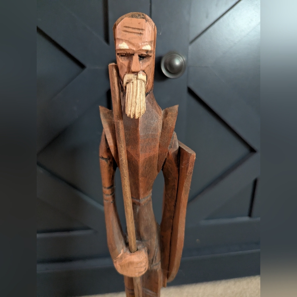 Vintage Hand Carved Wooden Don Quixote Statue 16" - Picture 2 of 6